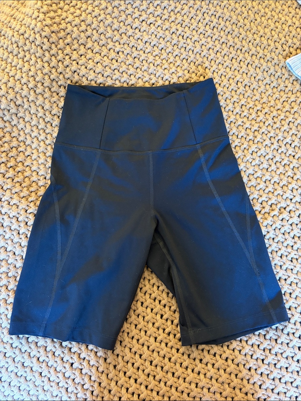 girlfriend collective Black High-Waist Bike Shorts
